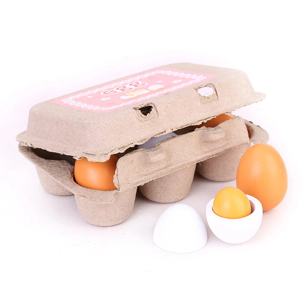 

6Pcs New Simulation Toy Egg Duck Easter toy Egg Group Boxed Children Wooden Toy Egg for Kid Birthday Gift Box