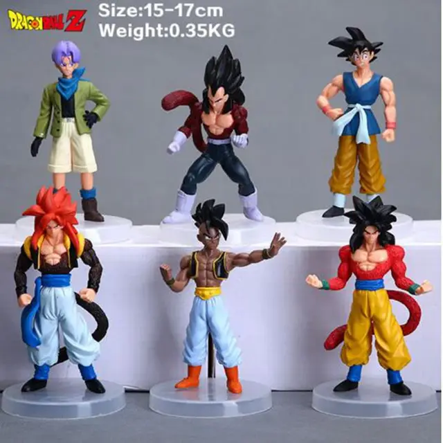 6pcs/set Dragon Ball Z Action Figure Dragon Ball Z Figuarts Son GoKu Trunks Super Saiyan Action