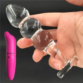 2 Pcs/Lot Vibrator And Classic crystal Anal butt plug penis Sex toy Adult products for women men female male masturbation 1