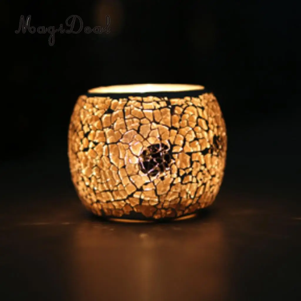 Mosaic Glass Candle Holder Votive Tealight Holder Bowl Wedding Decorative Lighting Accessories Festive Light Holder 5-set
