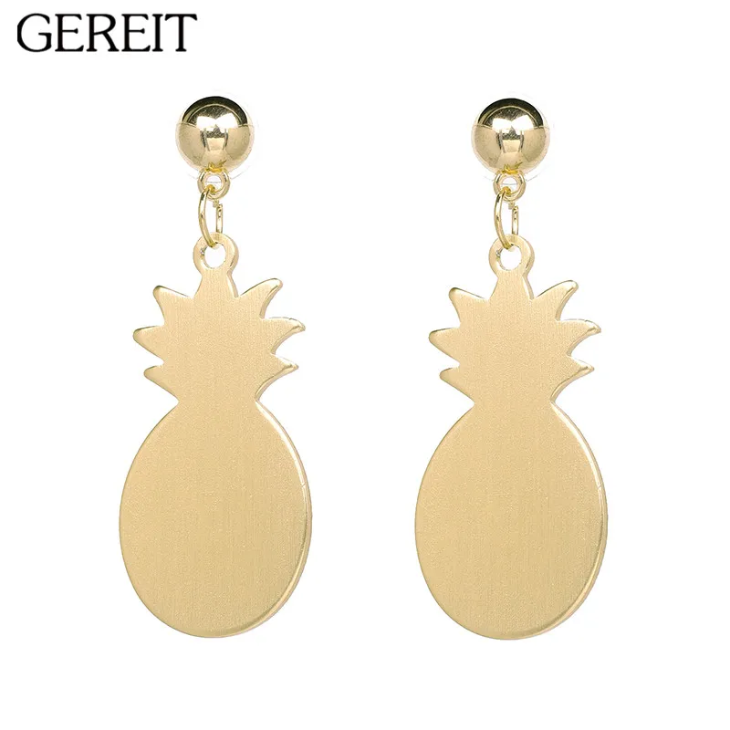 Unique Design Brand Gold Filled Metal Fruit Pineapple Earrings Big Dangle Long Statement For Women Girls Punk Jewelry | Украшения и