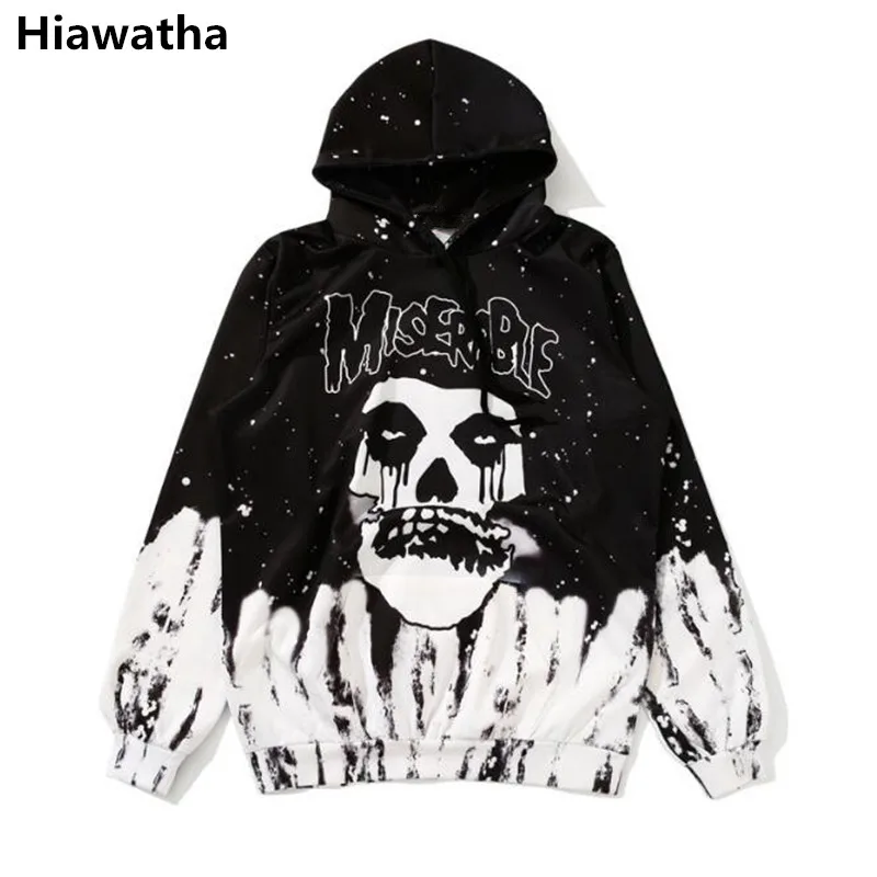

Hiawatha Digital 3D Printed Pullover Autumn Harajuku Style Skull Pattern Hooded Sweatshirt Casual Long Sleeve Girl Hoody WY1443