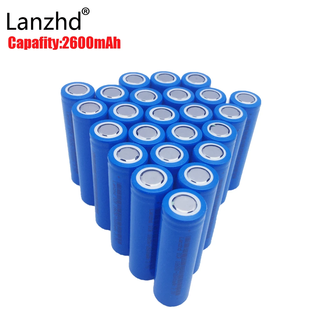40 шт. аккумуляторные литий ионные батарейки 18650 3 7 в 2600 мАч|18650 battery|rechargeable batterybattery