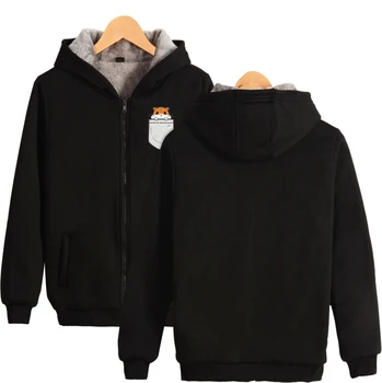 

kpop Pocket Hamster Thicker Hoodie Pocket Pet Sweatshirt Zipper Thicker Sweatshirt Lovely Pet Print Winter Warm Clothes