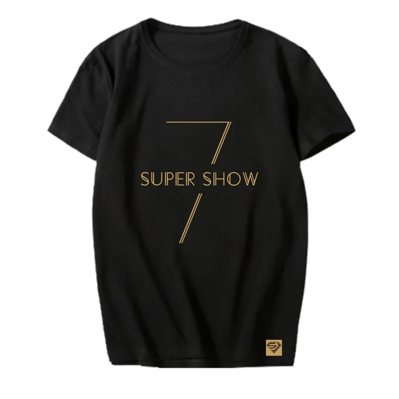 KPOP Корейская мода супер Юниорская SJ SuJr мировое турне SHOW7 хлопковая Футболка