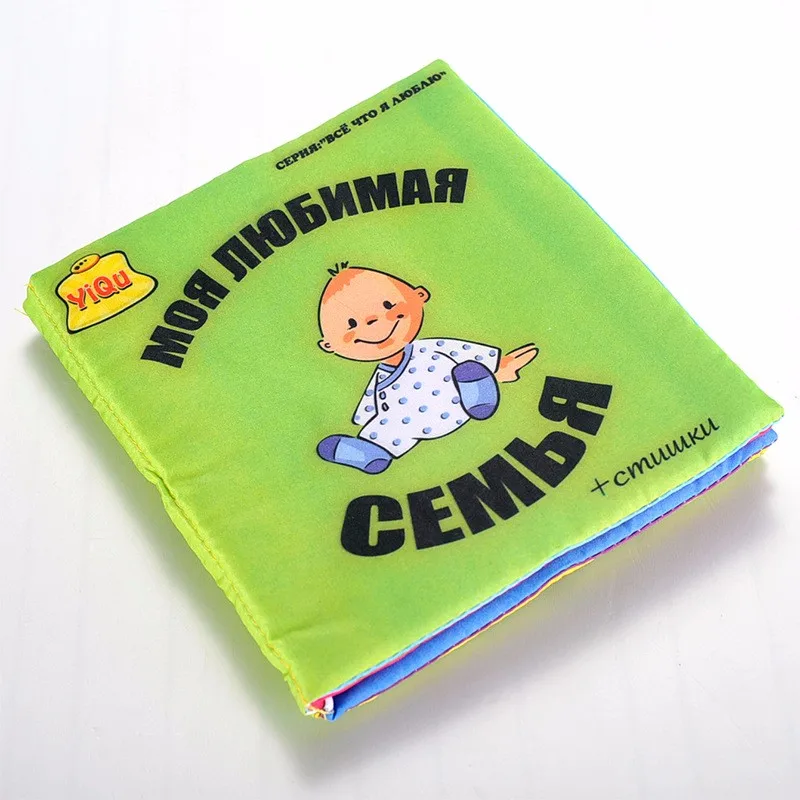 Family-Fruit-Toddler-Russian-English-Language-Anti-tear-0-12-Months-Baby-Book-Rattle-Toy-Newborn
