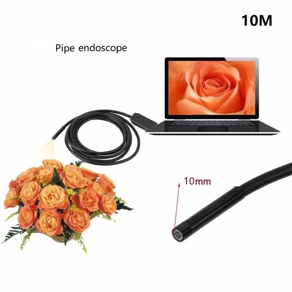 Mini Camera 8MM USB Endoscope Lens 10M Length Waterproof IP67 PC Borescope Inspection Cmos Snake Video Cam Night Vision Windows Mini Camera 8MM USB Endoscope Lens 10M Length Waterproof IP67 PC Borescope Inspection Cmos Snake Video Cam Night Vision Windows