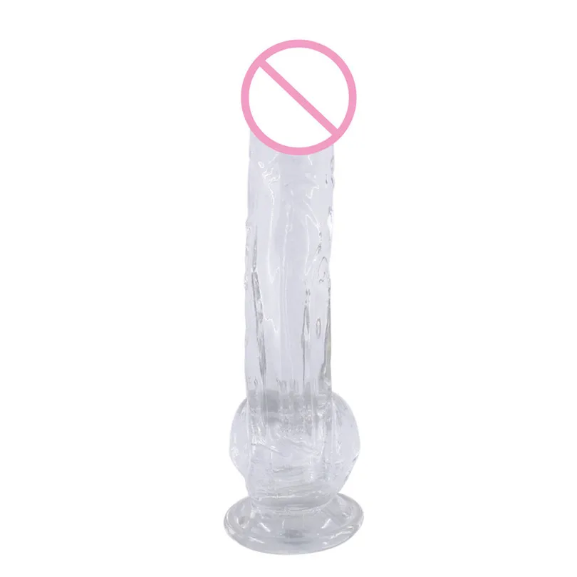 Sex Toy Dildos Clear Color Female Massager Body TPE Dildo Suction Cup Masturbator Massager Vagina Adult Sex Toy (11)
