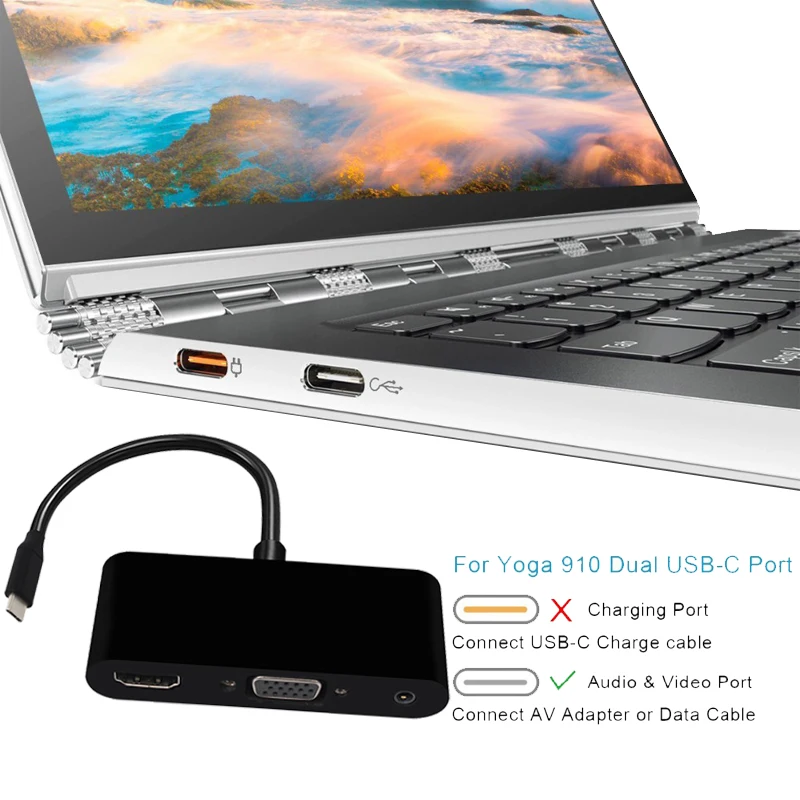 3 в 1 Usb C 3,1 type C к VGA поддержка 4K* 2K HDMI конвертер к VGA адаптер для Macbook Pro