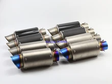 Universal ID:51mm/61mm L:290mm/270mm Motorcycle Exhaust Pipe Muffler Escape Damper Carbon Fiber Motorbike Muffler Exhaust Parts