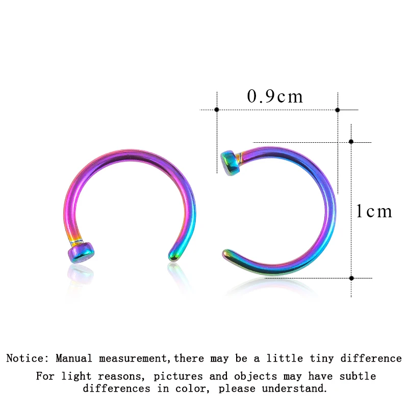 SHUANGR медицинский титановый панк клип на поддельные пирсинг тела носа губ кольца унисекс кольцо для носа женские перегородки Пирсинг Клип 5 цветов