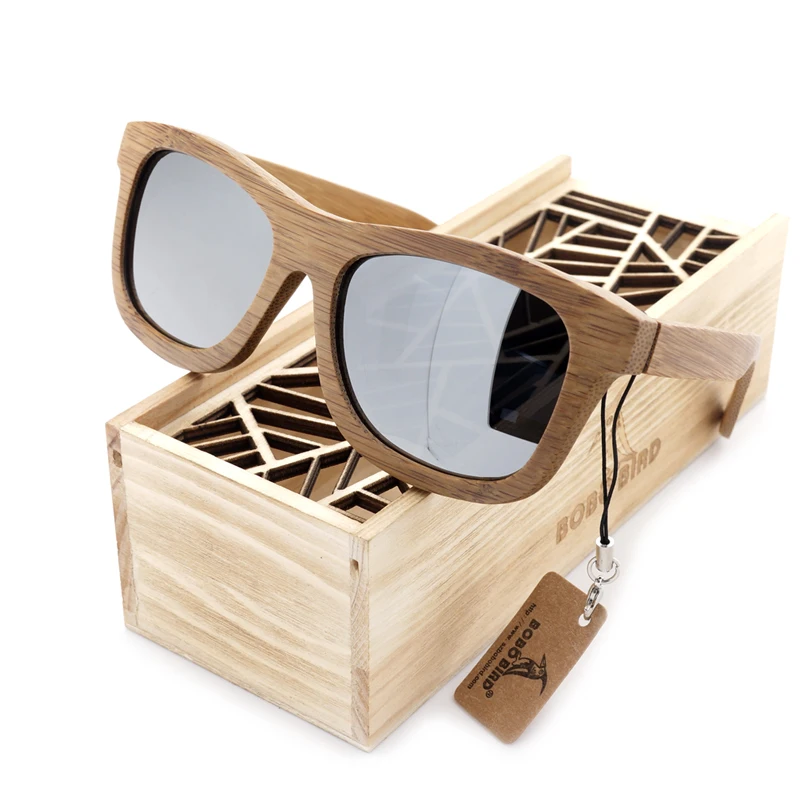 BOBO BIRD, натуральные бамбуковые солнцезащитные очки ручной работы, винтажные Поляризованные зеркальные линзы, очки gafas de sol