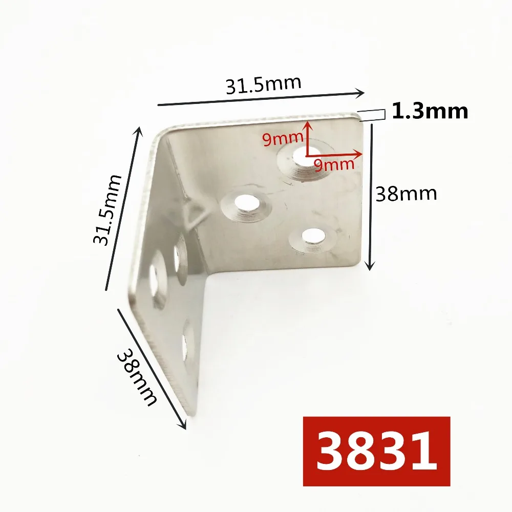 6 holes Thickened Stainless Steel Angle Corner Right Angle Bracket Metal Furniture Fittings 90 Degree Frame Board Support