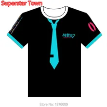 Аниме Хацунэ Мику футболка японская анимация Vocaloid летние футболки с короткими рукавами для женщин девочек Harajuku топы Повседневная футболка