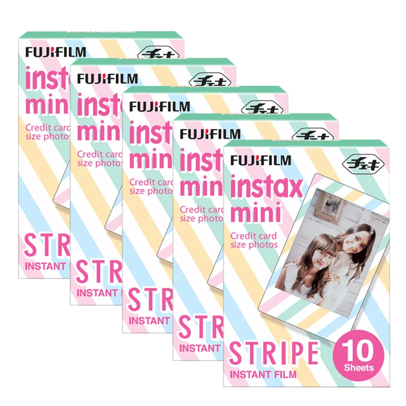 Fujifilm Instax Mini Stripe Instant 50 пленка для Fuji Mini 7 s 8+ 9 25 50 s 70 90 300 SP-1 2 принтера