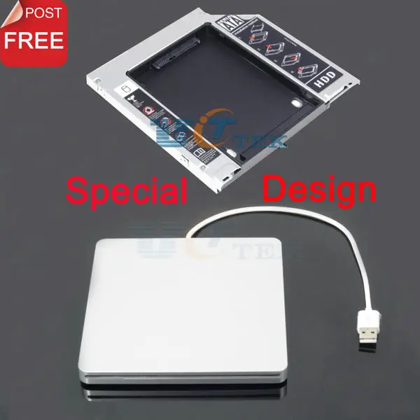 9 5 мм SATA 2nd HDD SSD жесткий диск Caddy адаптер для MacBook Pro Unibody + внешний USB корпус Superdrive|hard