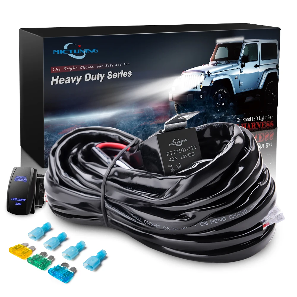MICTUNING 14AWG 300 Вт жгут проводов 40 ампер светодиодный светильник бар предохранитель