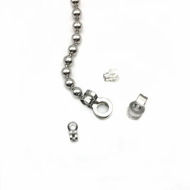 Stainless Steel Double Loops Beads Buckles Cove Clasps Cord End