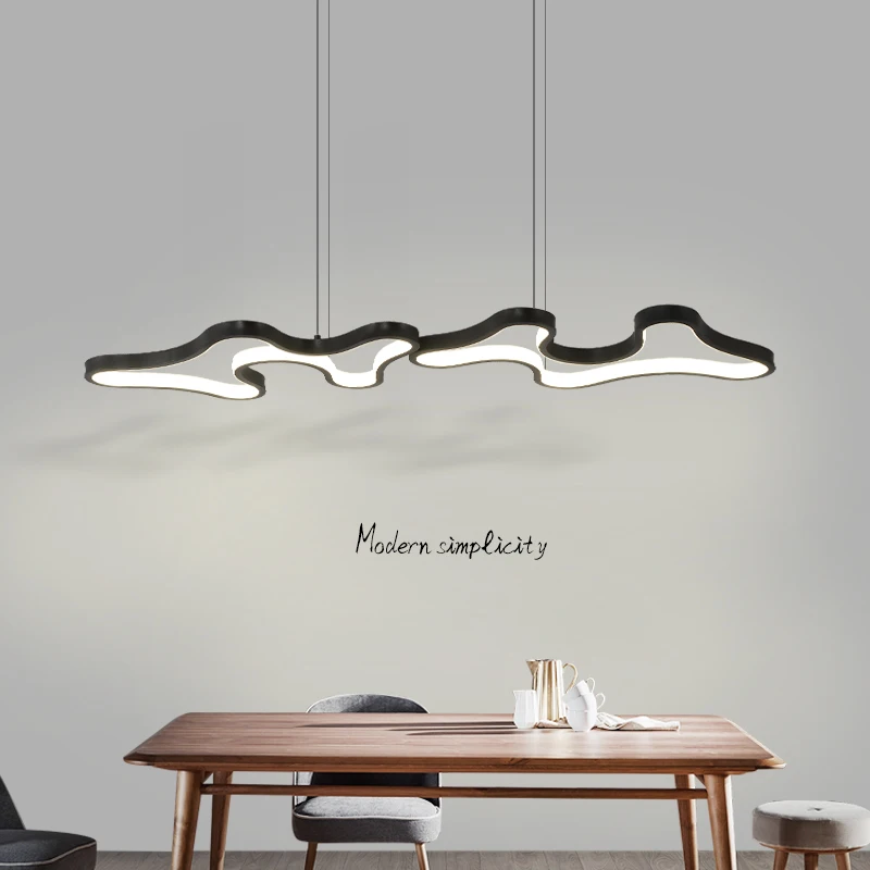 

Black or White Modern LED Simple Pendant Lights For Living Room Kitchen Dining room Lustre Pendant Lamp Hanging Ceiling Fixtures