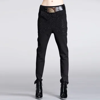 

2016 spring and autumn pants pants ladies temperament personality hot stretch Haren pants hanging crotch pants tide