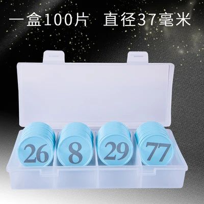 8 видов Цвета 1-100 номер чипы 100 шт./компл. образования Пластик чипы отправить детей как подарок с коробкой - Цвет: 37mm Blue