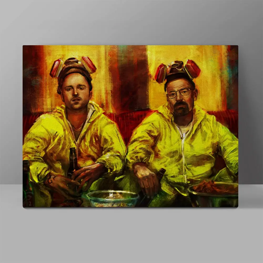 Walter White & Jesse Pinkman Canvas Breaking Bad Painting US TV Drama Wall Pictures Corridor HD