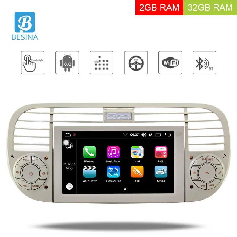 Top Besina Android 8.0 Car DVD Player For Fiat 500 Abarth 2007 2008 2009-2015 1 Din Car Radio GPS Navigation WiFi Canbus Multimedia 0 Top Besina Android 8.0 Car DVD Player For Fiat 500 Abarth 2007 2008 2009-2015 1 Din Car Radio GPS Navigation WiFi Canbus Multimedia 0