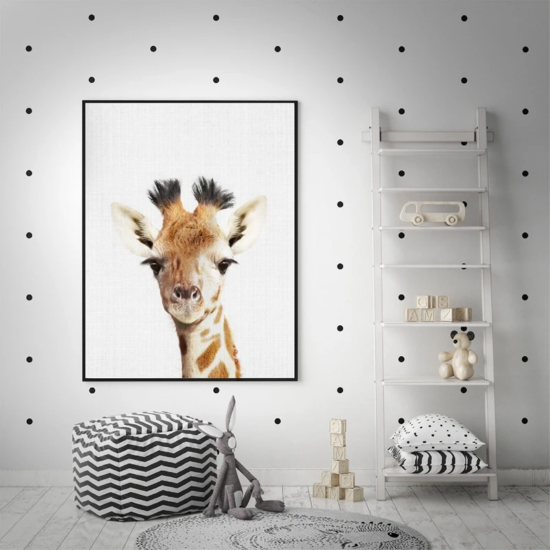 Safari Giraffe Canvas Prints Painting Kids Room Decor