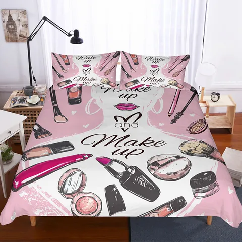 Capa de Edredão Conjunto de Cama Roupa de Cama Conjunto de Cama de Luxo em Tamanho Cosméticos Moda Grupo King Size de Luxo em Tamanho Real Xin yi Chu 3d