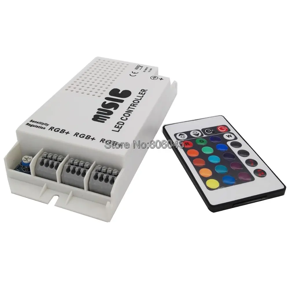 DC12V 24V 9A 3x3A Music Sound Control RGB LED Controller with 24Key