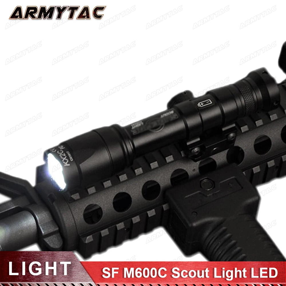 

Tactical M600C Scout Light 366Lumen LED Airsoft Weapon Flashlight With Remote Pressure 20mm rail way M600 Series for Hunting