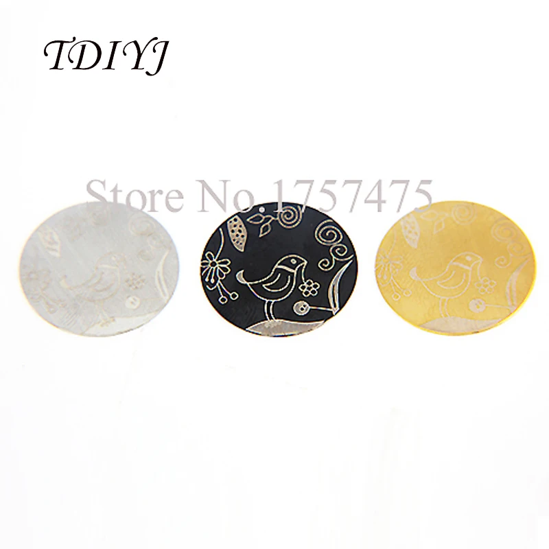 TDIYJ New Arrival 22mm Assorted Stainless Steel Locket Plates Flower Bird for 30mm Floating Charms Women 20pcs | Украшения и