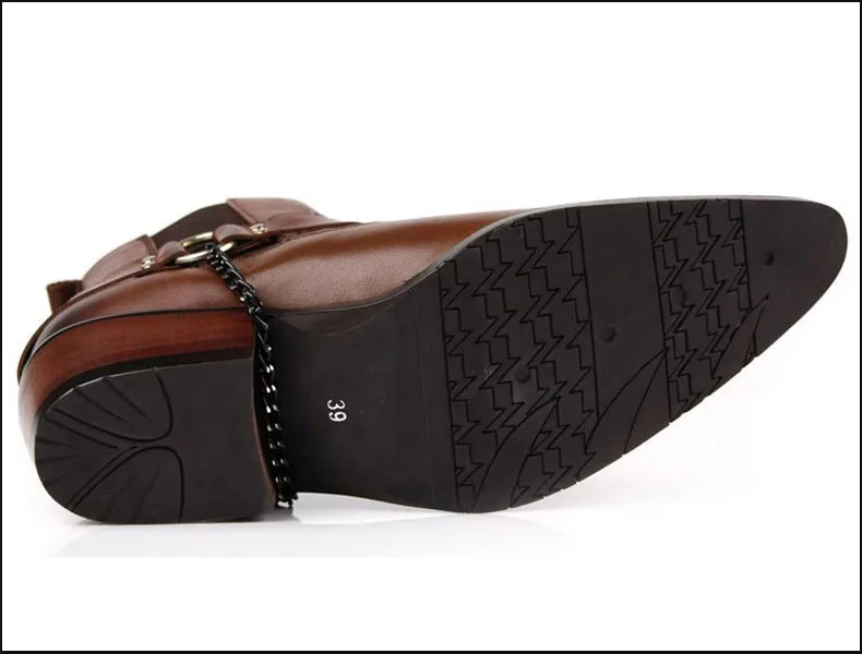 Роскошные Подиумные мужские брендовые туфли ручной работы в стиле панк; мужские дизайнерские ковбойские ботинки из натуральной кожи с острым носком; ботильоны «Челси»; CA33