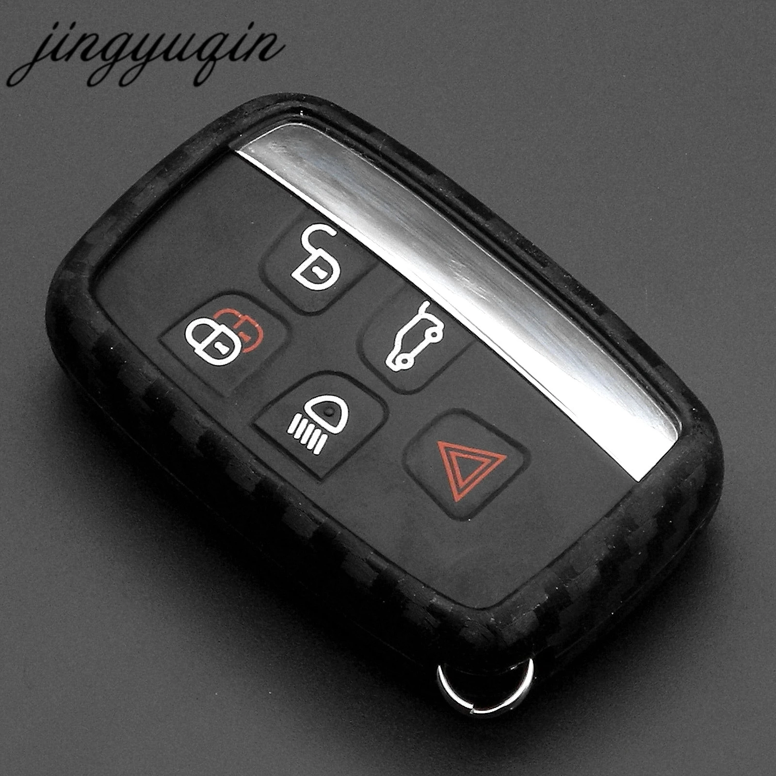 Jingyuqin автомобильный чехол для ключей, углеродный силиконовый чехол для Land Rover Range Rover Sport Evoque freelander 2 Jaguar XE XJ XJL XF C-X16 V12