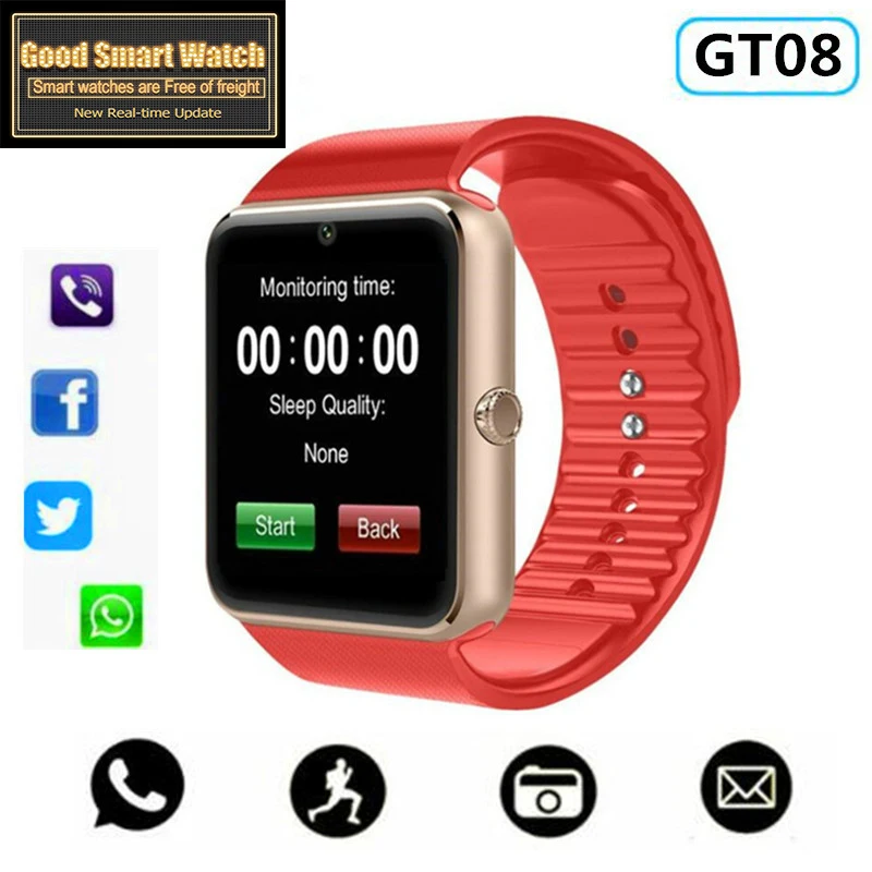 

GT08 Smart Watch For Apple Men Women Android Wristwatch Electronics watch With Camera SIM TF Card PK Y1