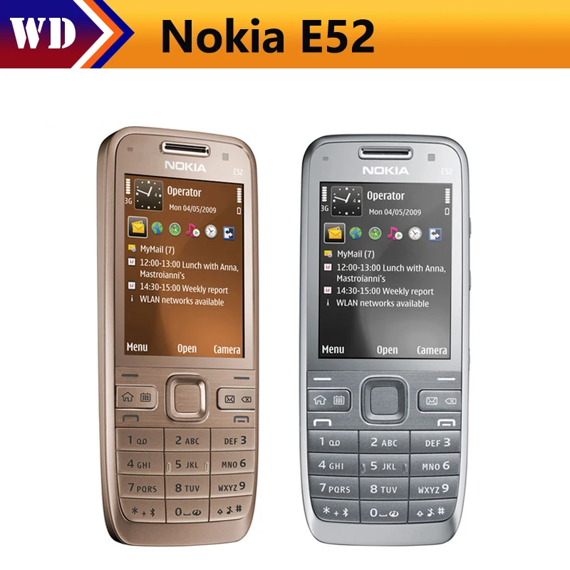 Original Nokia E52 Mobile Phone Bluetooth WIFI GPS E52 3G Cell Phone ...
