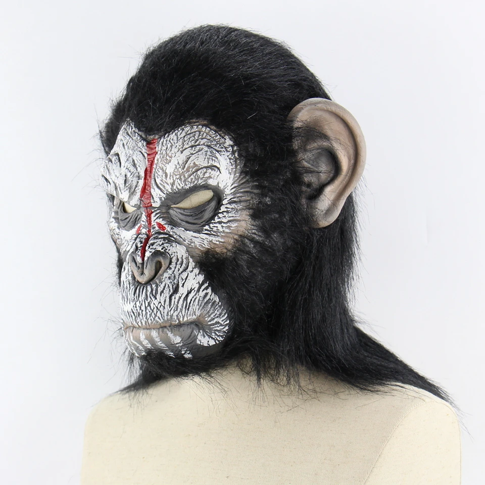 Горилла латексная маска животного ужас взрослый анфас дышащий Хэллоуин маскарадный костюм; Маска для косплея Вечерние