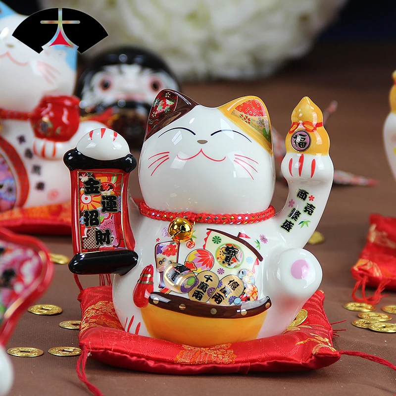 5 дюймов Керамический Манеки Neko орнамент счастливый кот Копилка Японский удачи
