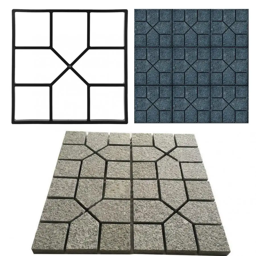 40cm Paving Pavement Concrete Mould Stepping Stone Mold Garden Lawn Paver Walk PP Resin Manual Tool