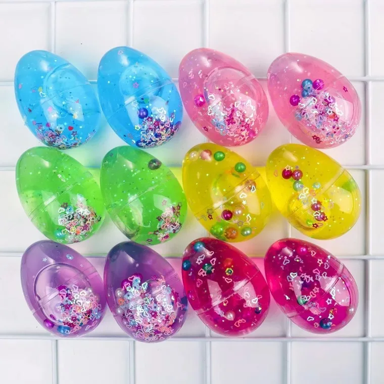 

DIY hand-made eggs slime pearl crystal mud transparent color pearl mud squishy do not touch hands antistress toys for children