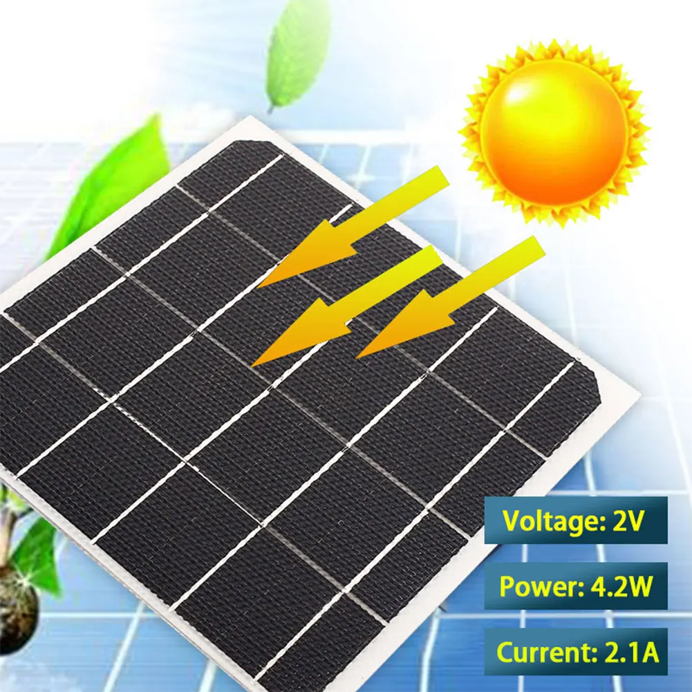 Экологичные солнечные батареи 2 в ETFE 2.1A 4,2 Вт 170*170 мм монокристаллический кремниевый Питание Зарядное устройство для телефона солнечная энергия