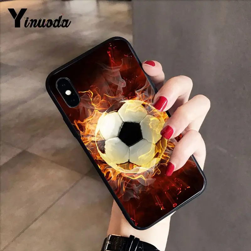 Football Soccer Ball on water burning fire sports