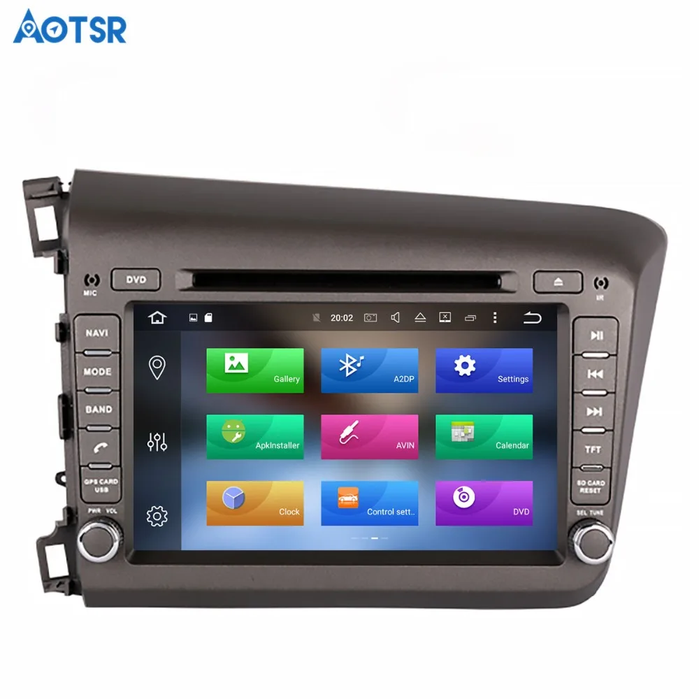 Sale Aotsr Android 8.1 GPS navigation Car DVD Player For Honda Civic left 2012 2013 multimedia 2 din radio recorder 4GB+32GB 2GB+16GB 1