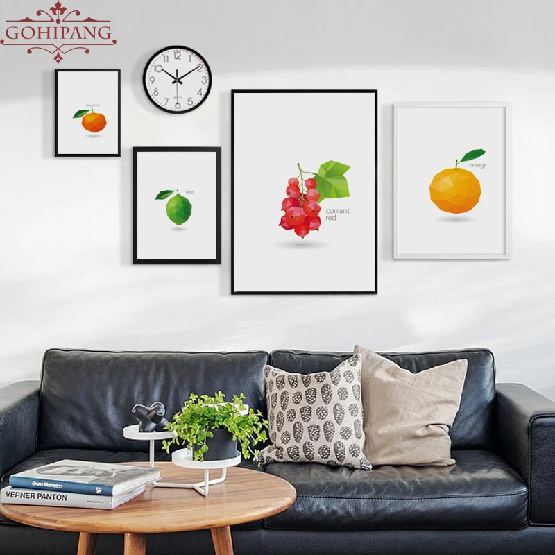Simple-Abstract-Geometric-Fruit-Encyclopedia-A4-A3-A2-Canvas-Art-Poster-Print-Picture-Wall-Office-Children