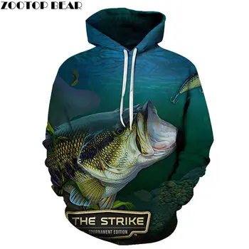 

Fish Strike 3D Print Hoodies Men Women Sweatshirts Hooded Tracksuits Fashion Pullover 6XL Hoody Streetwear Spring Coat Drop Ship