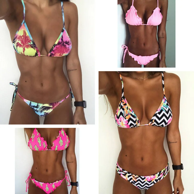 

Floral print bikinis 2018 new swimwear women swimsuit beach bathing suit maillot de bain femme biquini sexy brazilian bikini set