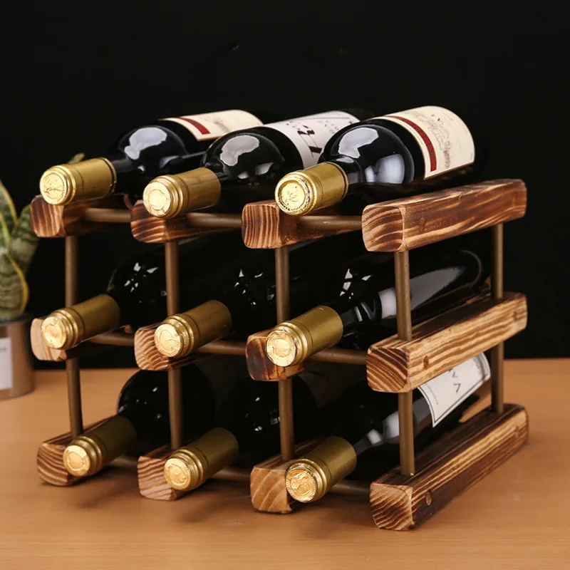 

Creative Decoration Solid Wood Wine Rack for Home Wine Bottle Display Stand Wine Holder Standing Wine Rack