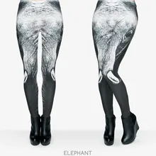 Забавные новые модные леггинсы с животным слоном, Цифровые Леггинсы с 3D принтом для женщин и девочек