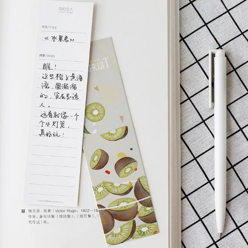 30 Pcs/lot Cute Creative fruit Paper Bookmark Books Clip School Supplies Accessories Stationery Bookmarks