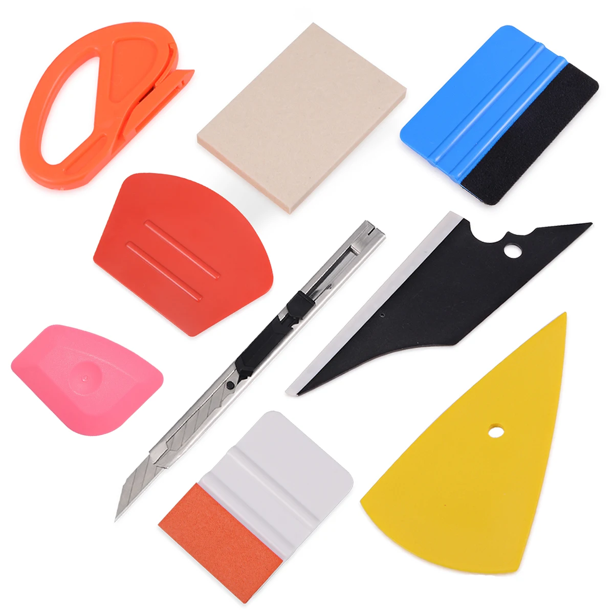 

FOSHIO Auto Car Carbon Fiber Vinyl Wrap Squeegee Scraper Set Car Sticker Foil Film Cutter Knife Window Tint Car Wrapping Tools